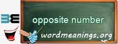 WordMeaning blackboard for opposite number